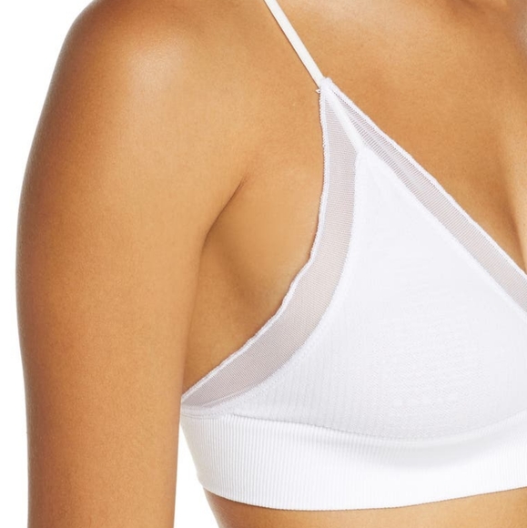 Last 1! Charlee Mesh Trim Bralette White - Picture 3 of 11